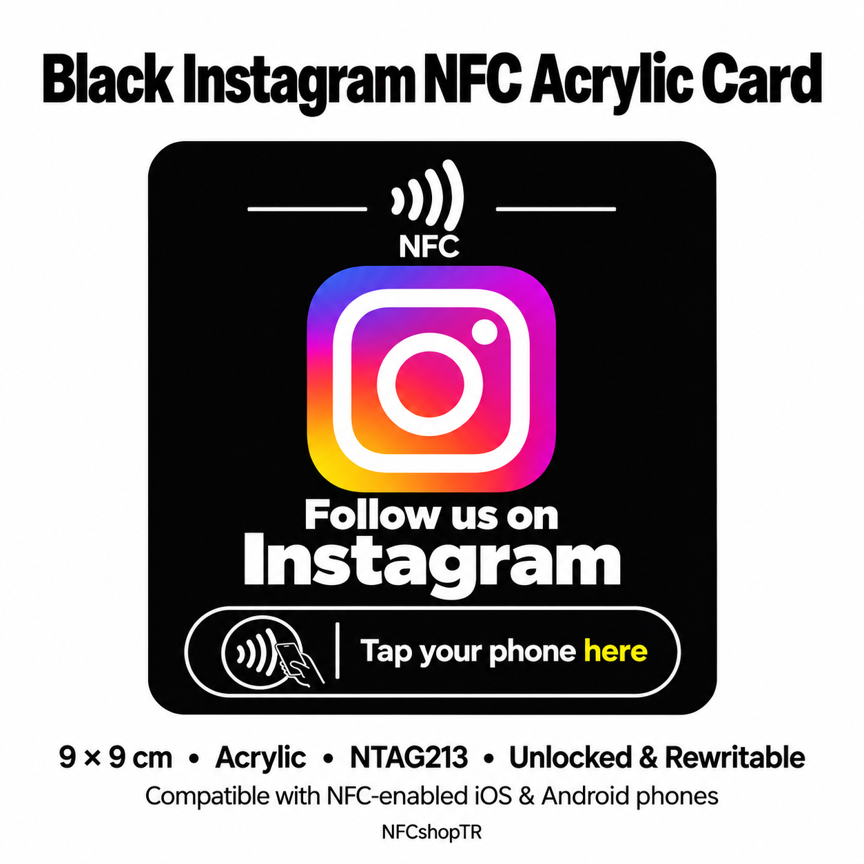 Black Instagram NFC Card — design 04